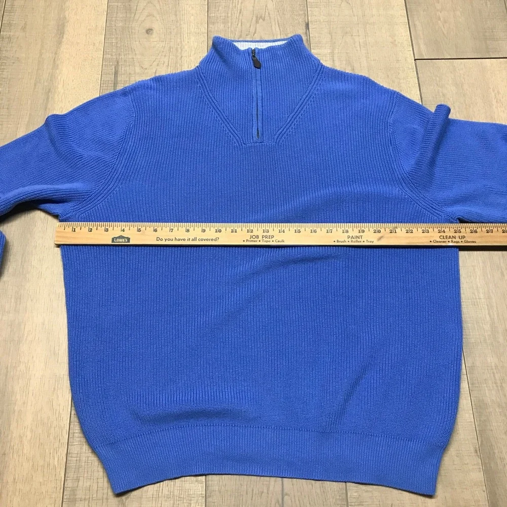 346 Brooks Brothers‎ 1/4 Zip Sweater Mens Size XL Blue Preppy Golf Quarter Zip - Picture 7 of 9